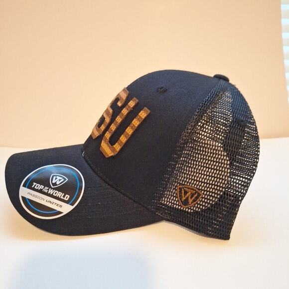 Michigan State Spartans MSU Top of the World Cannon Black Trucker Snapback Hat - Picture 3 of 8